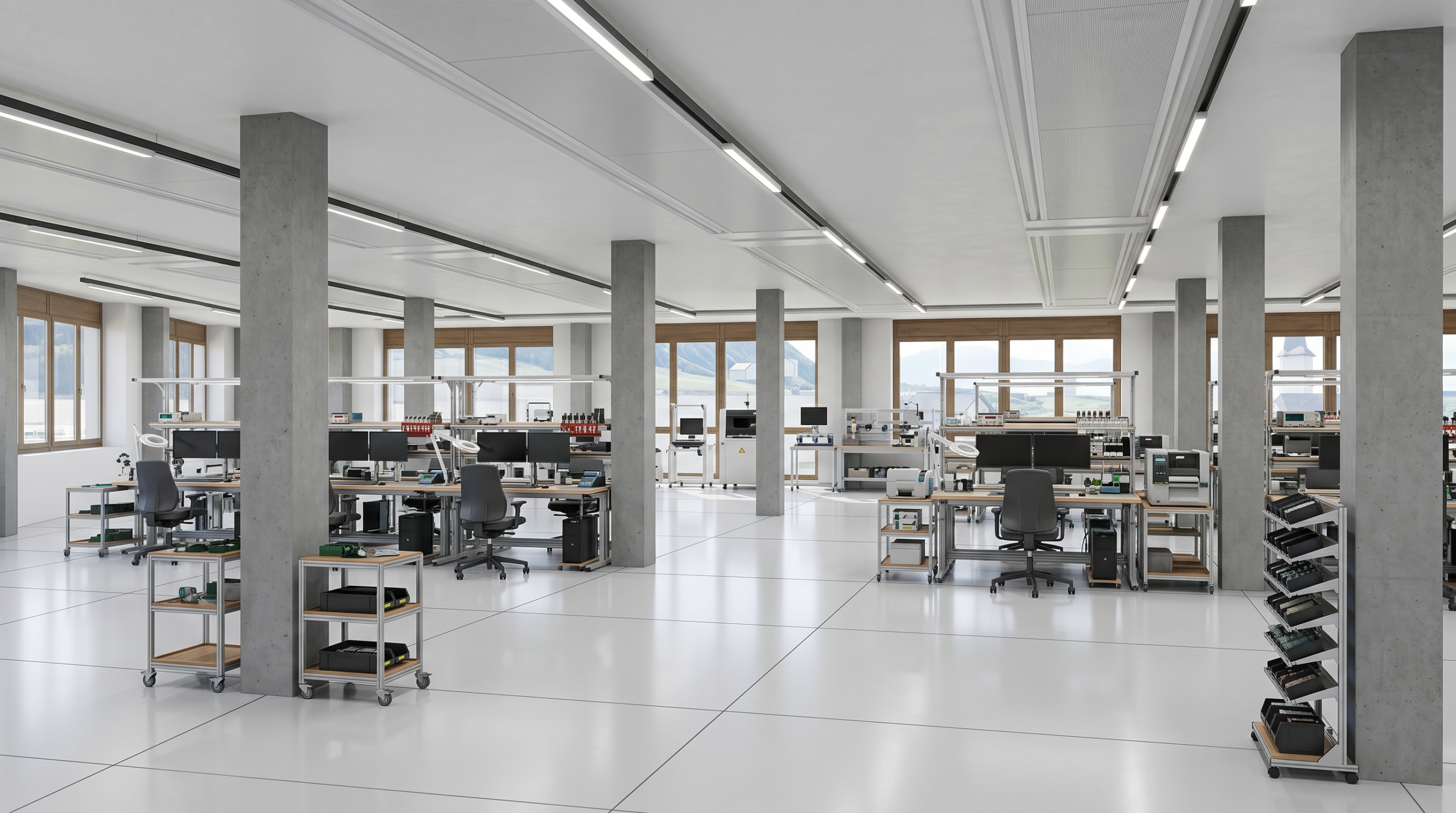 Innenraum Visualisierung Elektronikwerkstatt